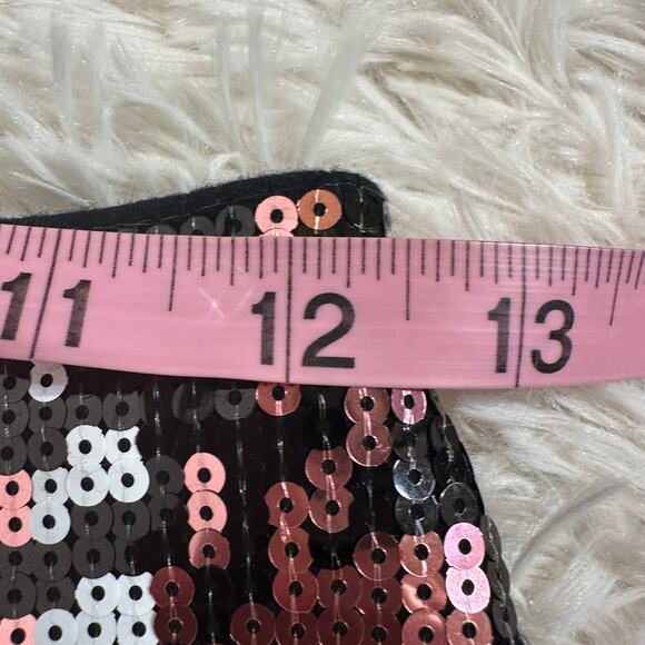 Express Sequin Mini Skirt Pink Black Sz XXS NWT - Picture 6 of 6